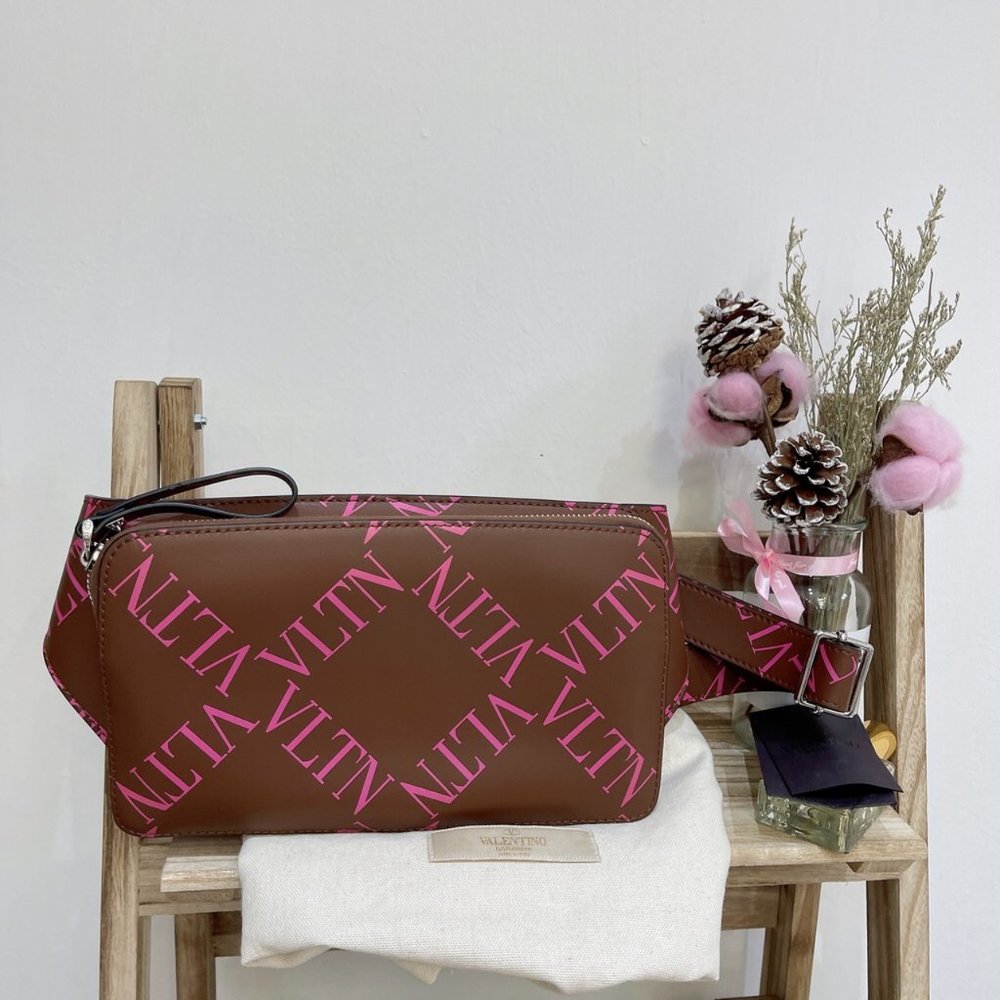 SOLD Authentic Valentino Grid Rosckstud Belt Bag